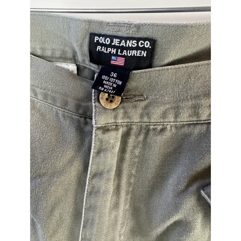 Polo Jeans Co. Ralph Lauren Cargo Shorts Faded Green Vtg Look Men's Size 36 - Picture 7 of 13